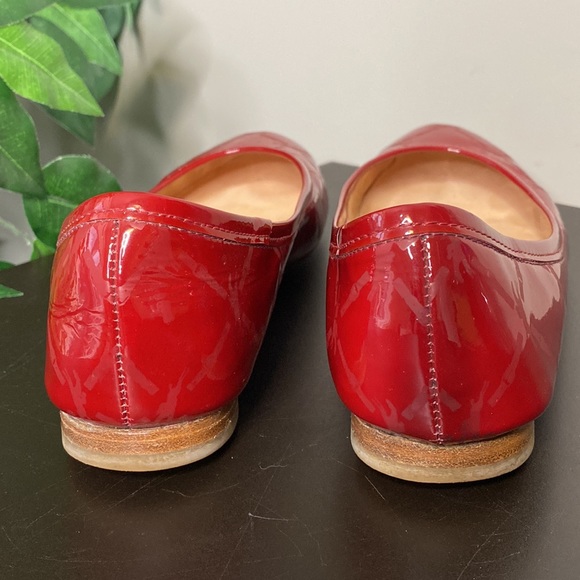 LONGCHAMP Ladies Lipstick Red Patent Leather Ballet Flats Size 38.5 US 7.5 - Picture 7 of 16